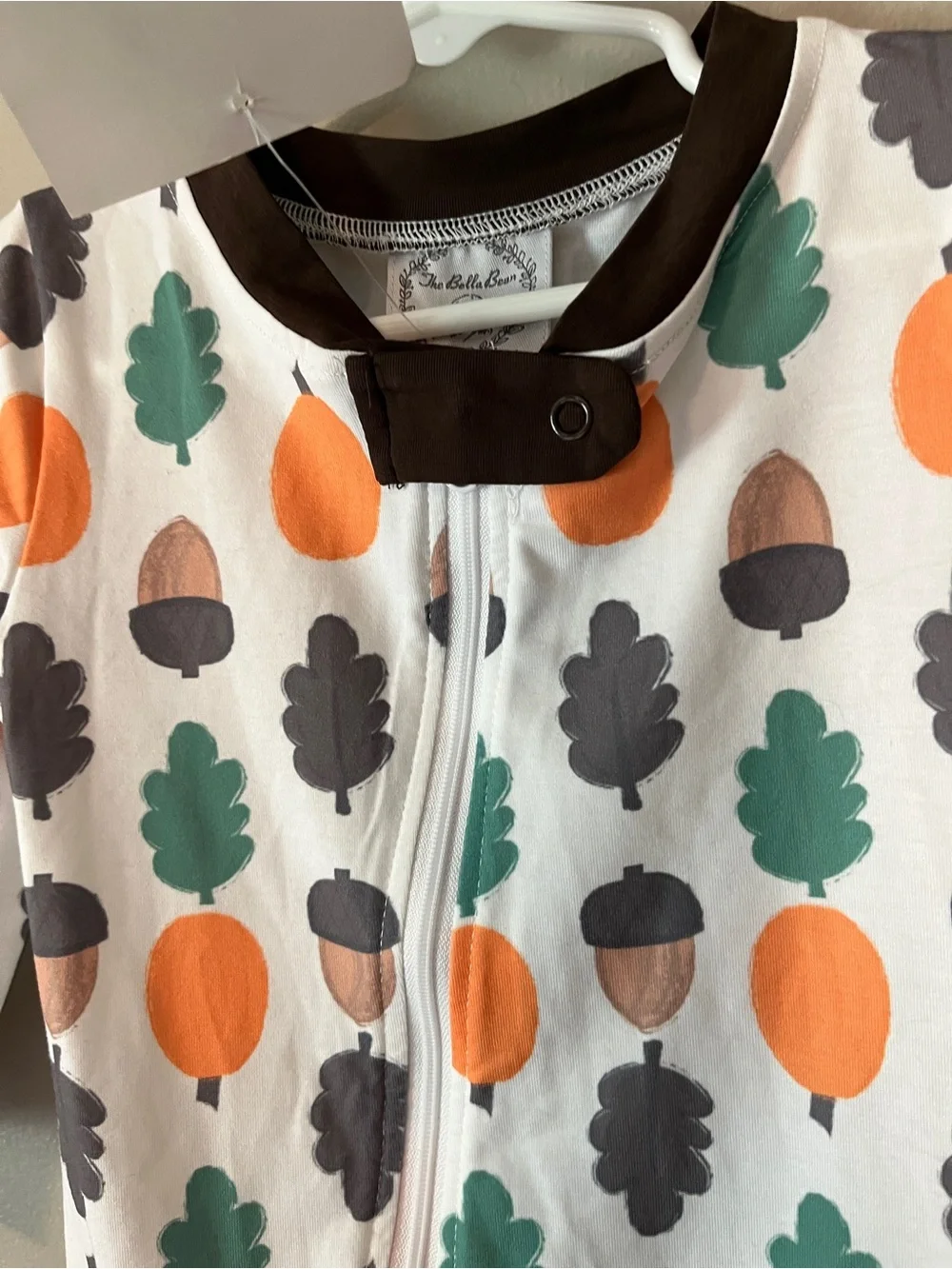 New! the Bella Bean Fall Sleeper Pajama Leaves Acorns Size 18 months NWT